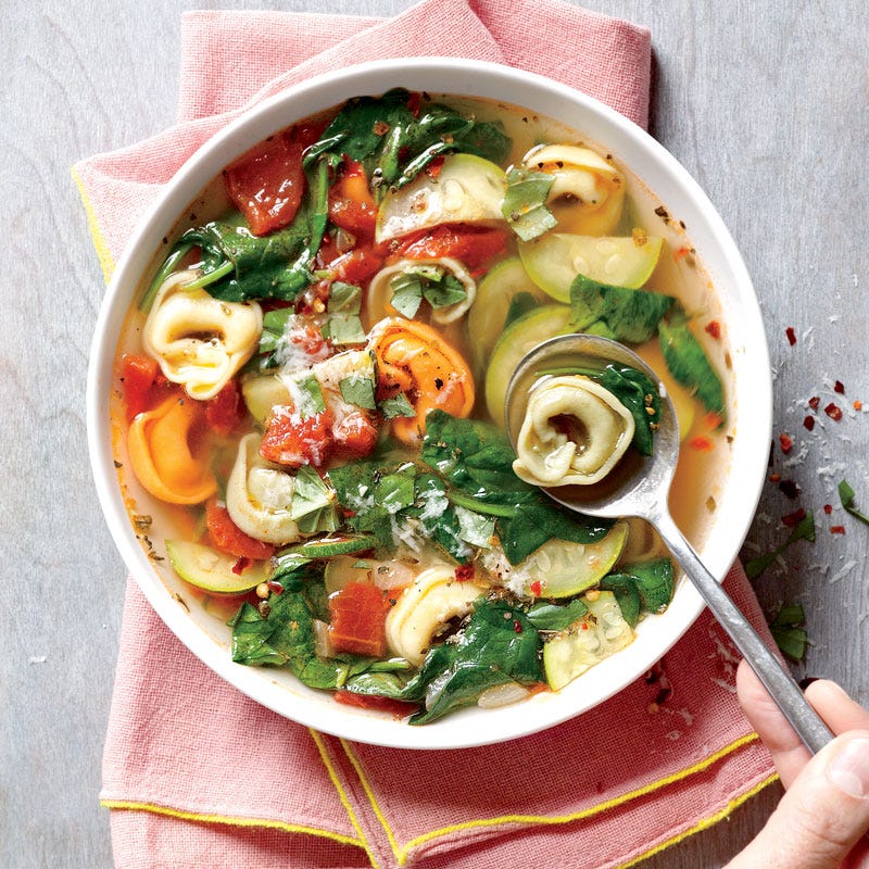 Photo of Italian spinach and tortellini soup by WW