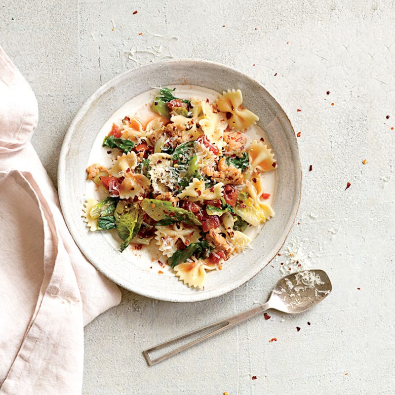 Photo of Chicken Sausages and Vegetables over Herbed Polenta by WW