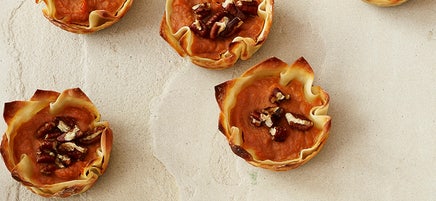 Mini pumpkin-pecan tartlets
