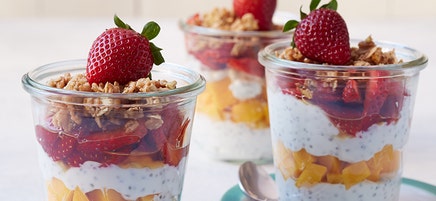 Breakfast parfaits with chia seeds