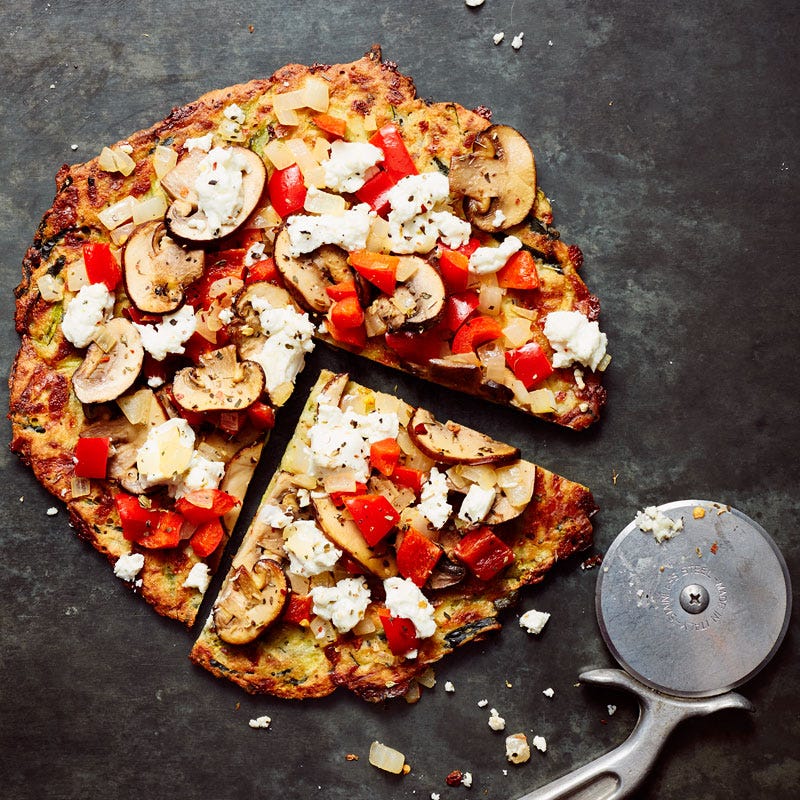 Photo of Veggie lovers goat cheese pizza with zucchini crust by WW