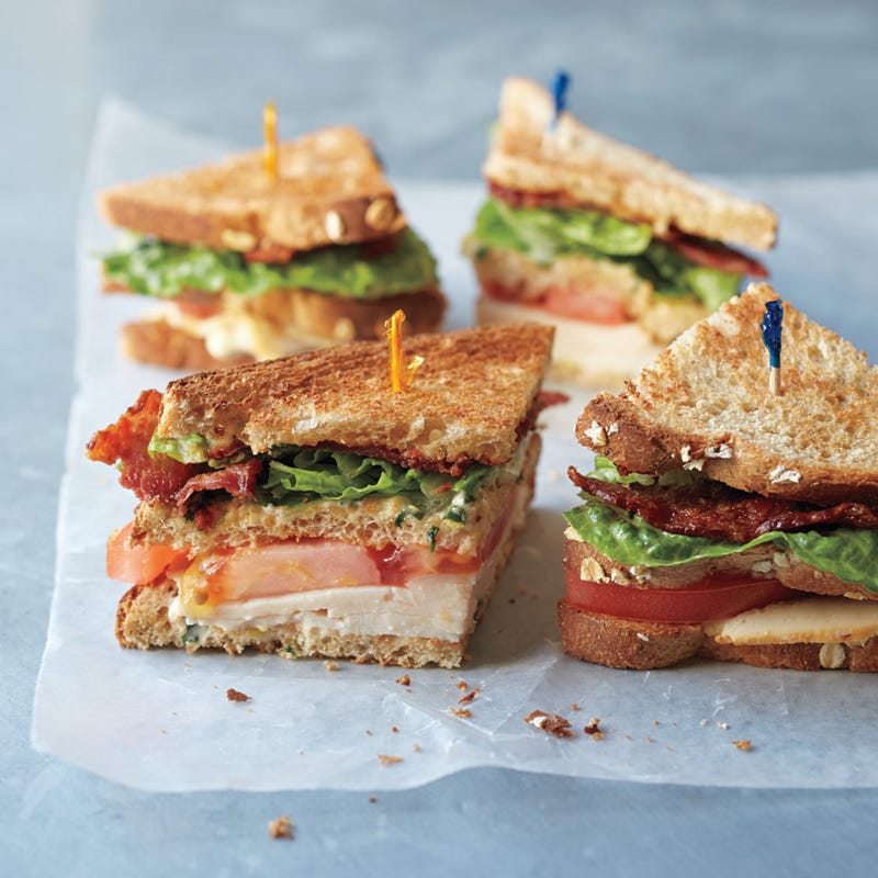 Photo of Triple-decker club sandwiches with lemon-basil mayo by WW