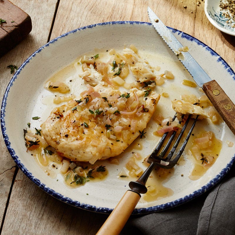 Photo of Pan-seared chicken with wine and herbs by WW
