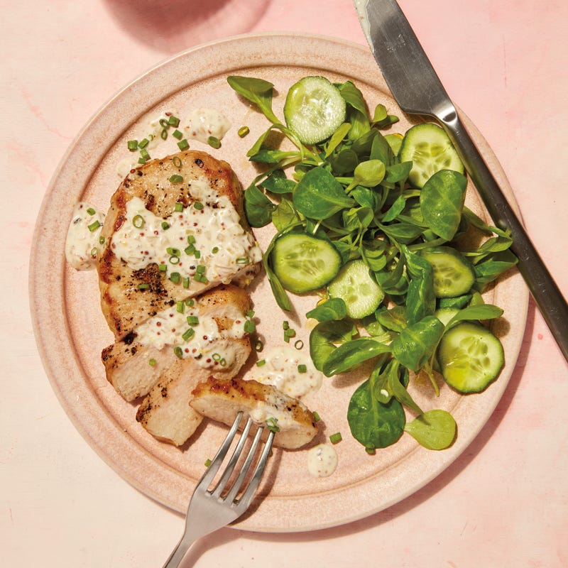 Pork chops with creamy mustard sauce