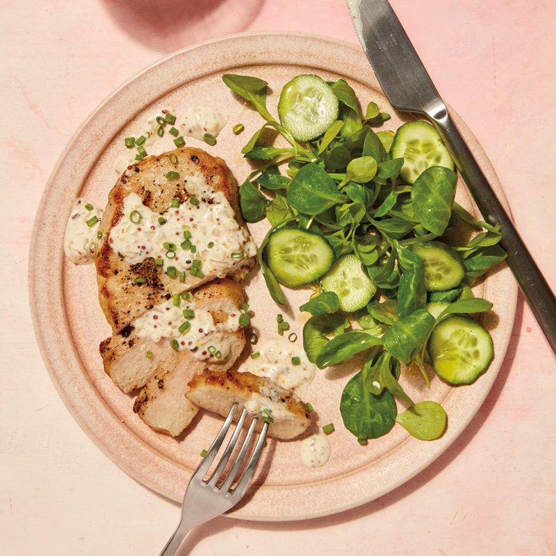 Pork chops with creamy mustard sauce