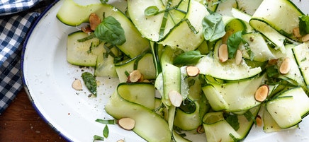 Lemon-basil zucchini ribbon salad