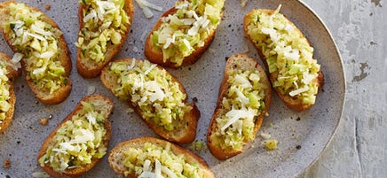 Broccoli Stalk & Pecorino Crostini