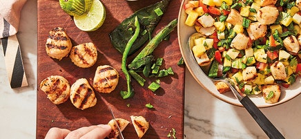 Mexican Chopped Salad with Grilled Scallops