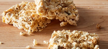 Chewy marshmallow-peanut popcorn bars
