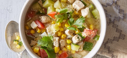 Chicken Soup with Quinoa, Corn & Zucchini