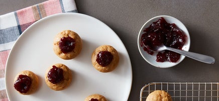 Mini peanut butter and jelly cupcakes