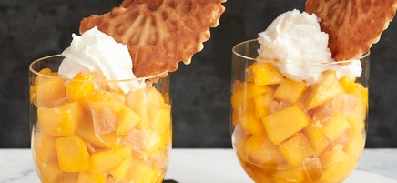 Mango-ginger pizzelle parfaits