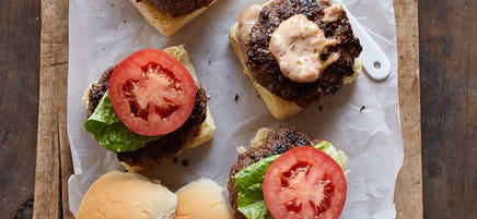 Jumbo bacon-cheddar stuffed sliders