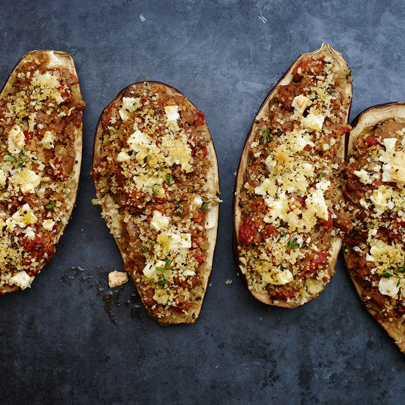 Eggplant stuffed with quinoa