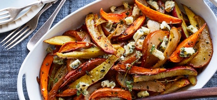 Roasted sweet potato and pears