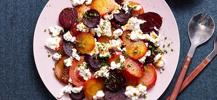 Roasted Curried Beets with Chive Ricotta