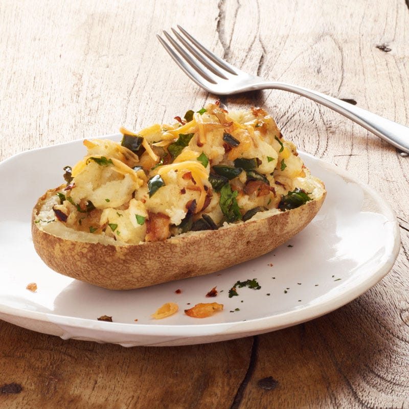 Photo of Poblano and onion-stuffed baked potatoes by WW