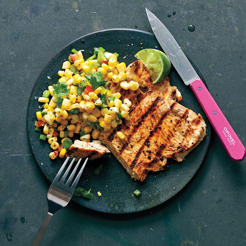 Tex-Mex turkey cutlets with corn salad
