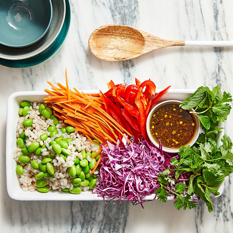 Barley & edamame salad