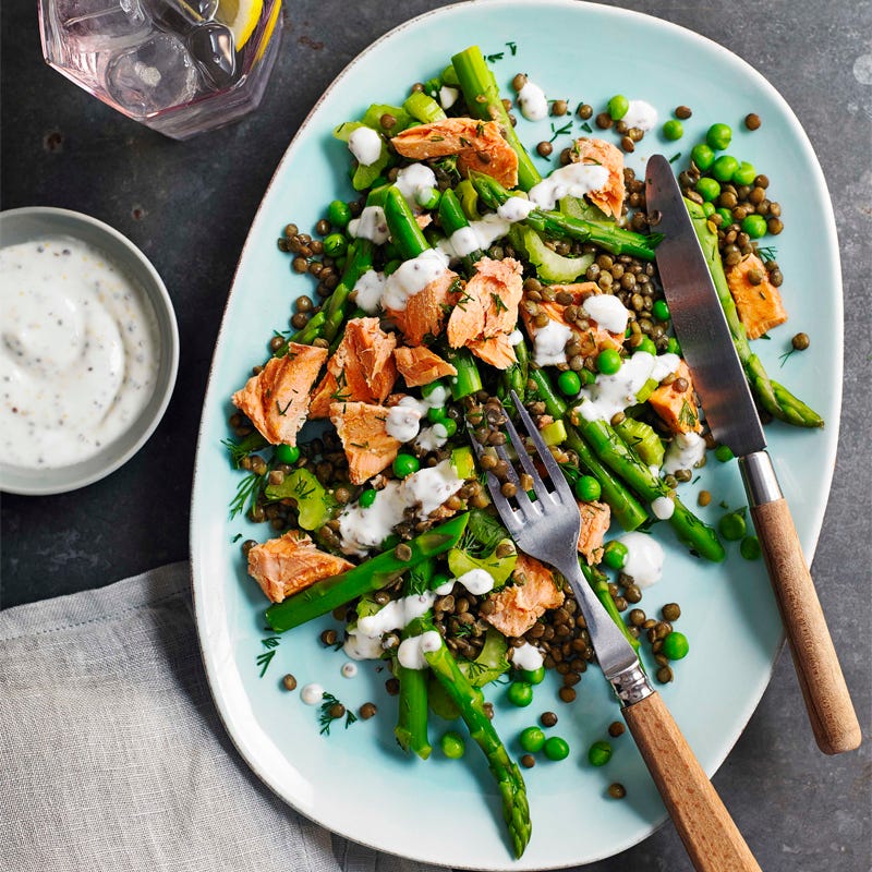 Photo of Salmon, asparagus & lentil salad by WW