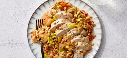 Slow Cooker Chicken with Mushrooms & Barley