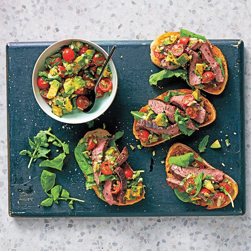 Flank Steak Sandwiches with Avocado Salsa