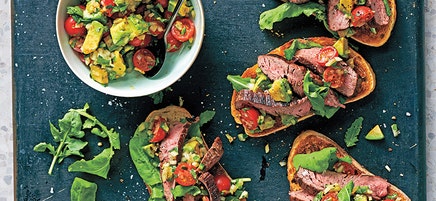 Flank Steak Sandwiches with Avocado Salsa
