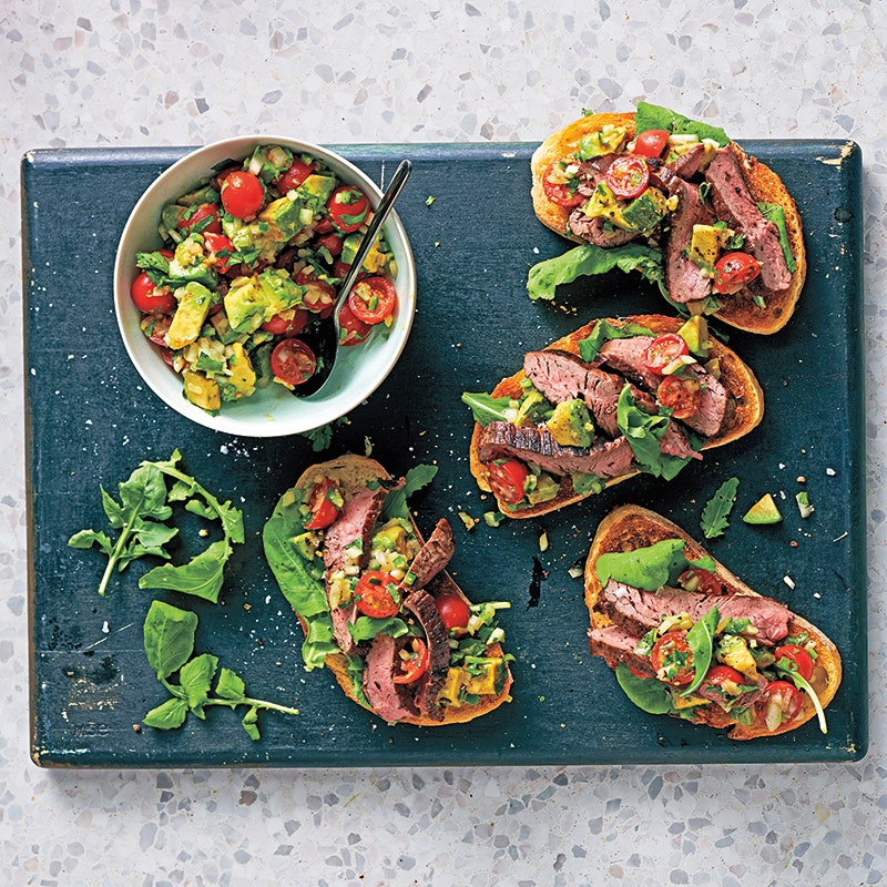 Flank Steak Sandwiches with Avocado Salsa