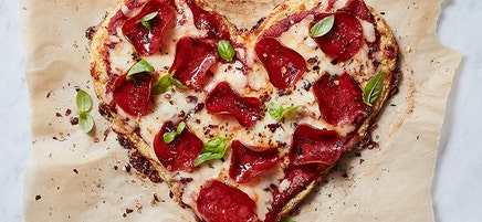 Cauliflower Crust Pizza with Mozzarella and Pepperoni