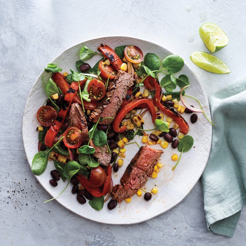Grilled Flank Steak with Corn and Black Bean Salad