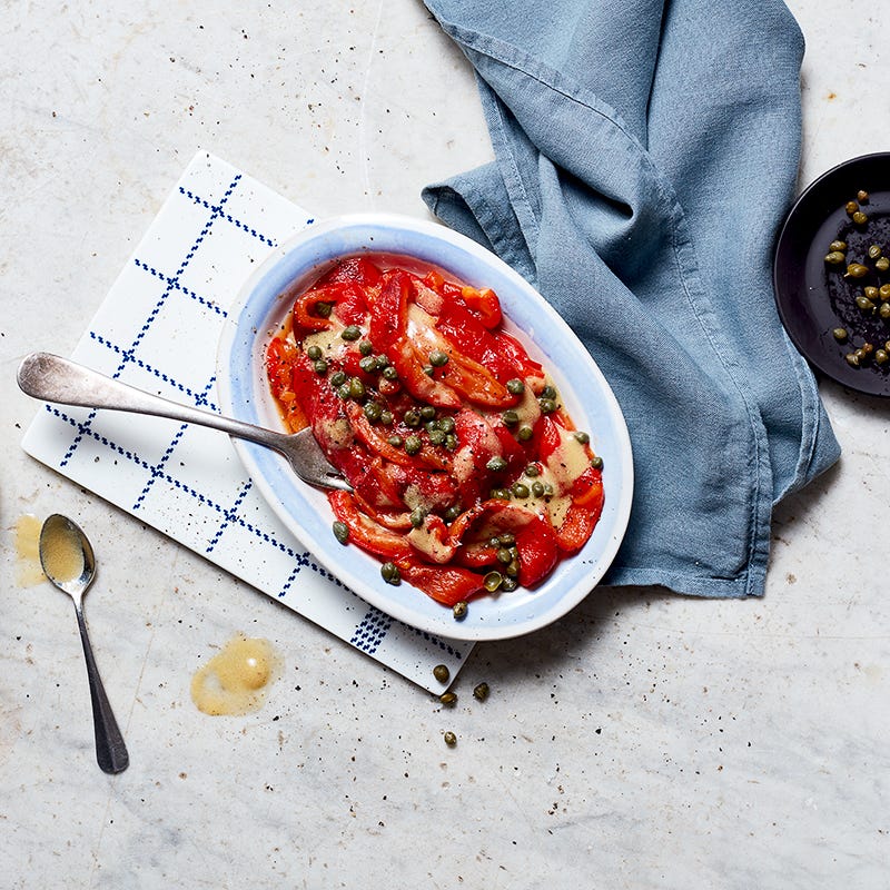 Photo of Roasted red peppers with capers and sherry vinaigrette by WW