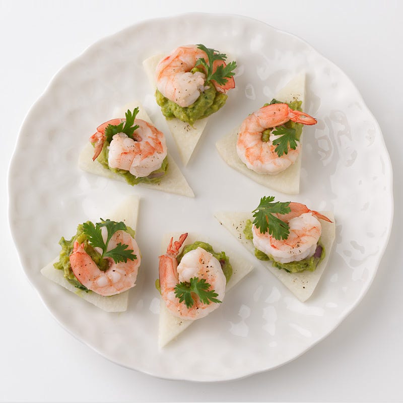 Photo of Jicama Chips with Guacamole & Shrimp by WW