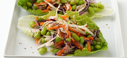 Crunchy Edamame Lettuce Wraps