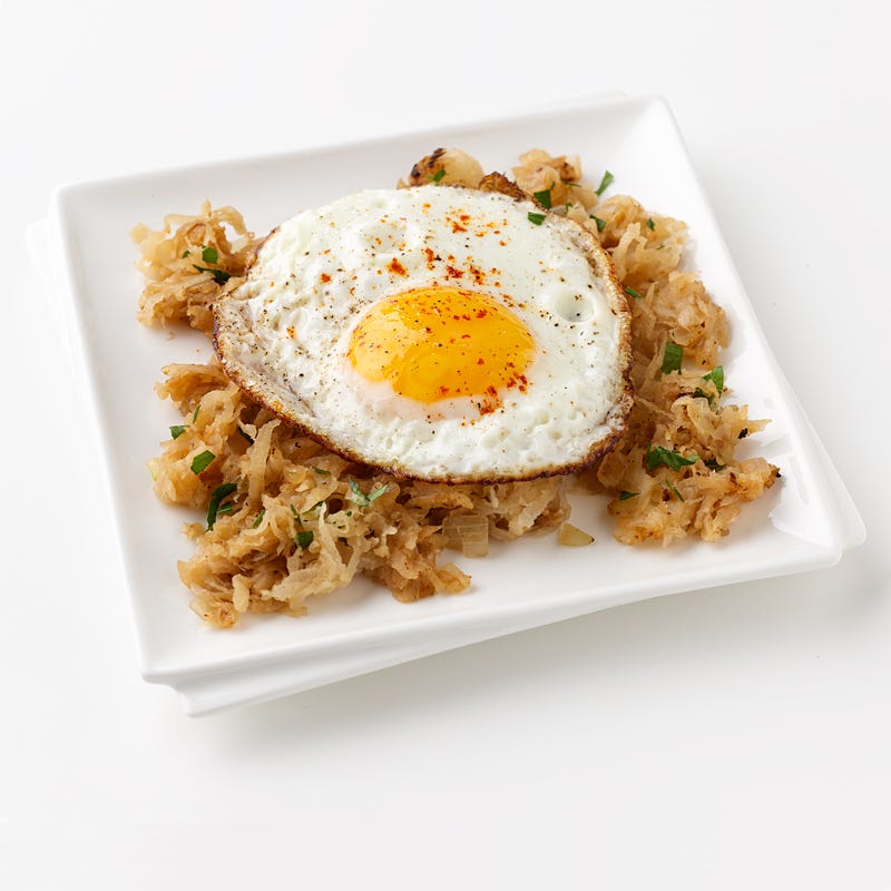 Jicama-Hash Browns with an Egg