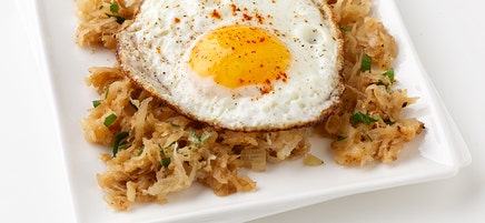 Jicama-Hash Browns with an Egg