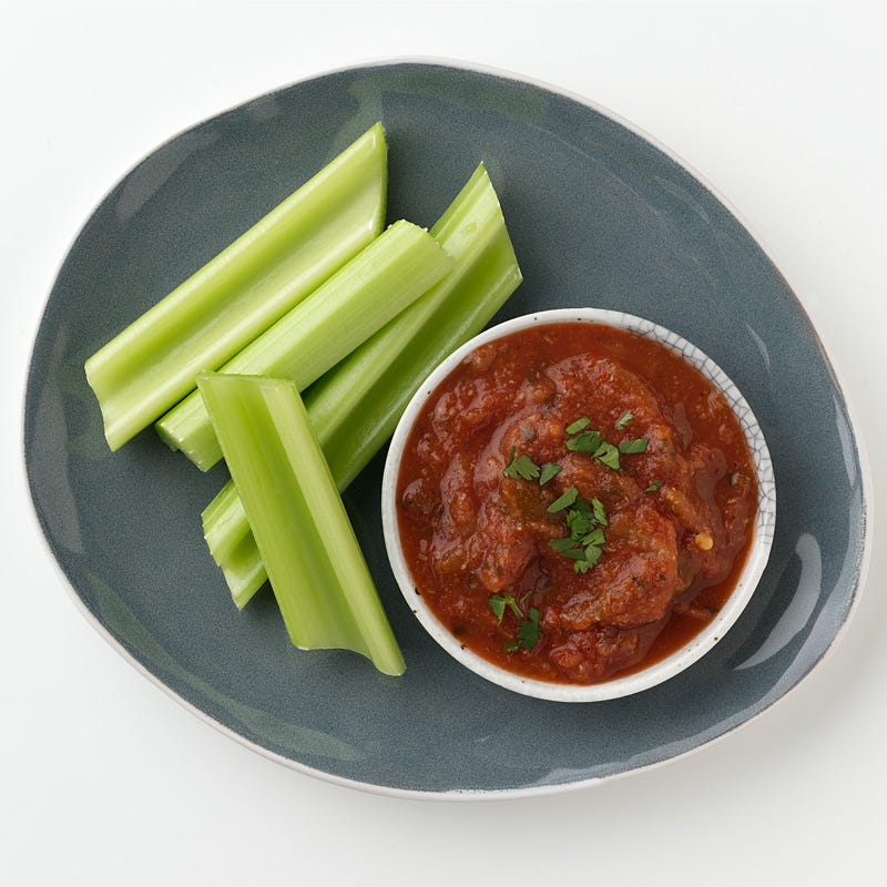 Celery with Mexican Bloody Mary Dip