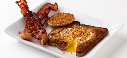 Egg in a Nest with Bacon
