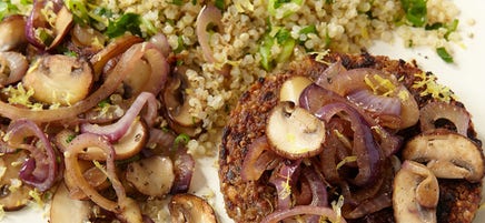 Veggie Burger with Sautéed Vegetables & Quinoa