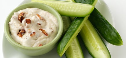Cucumber Spears with Bacon Horseradish Dip