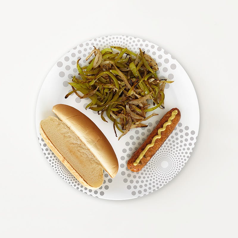 Portion Plate Chicken Sausage Sub with Peppers and Onions