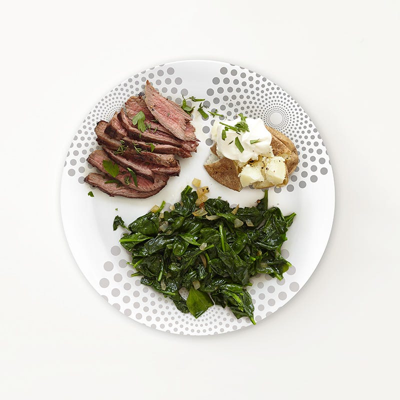 Portion Plate Steak Dinner