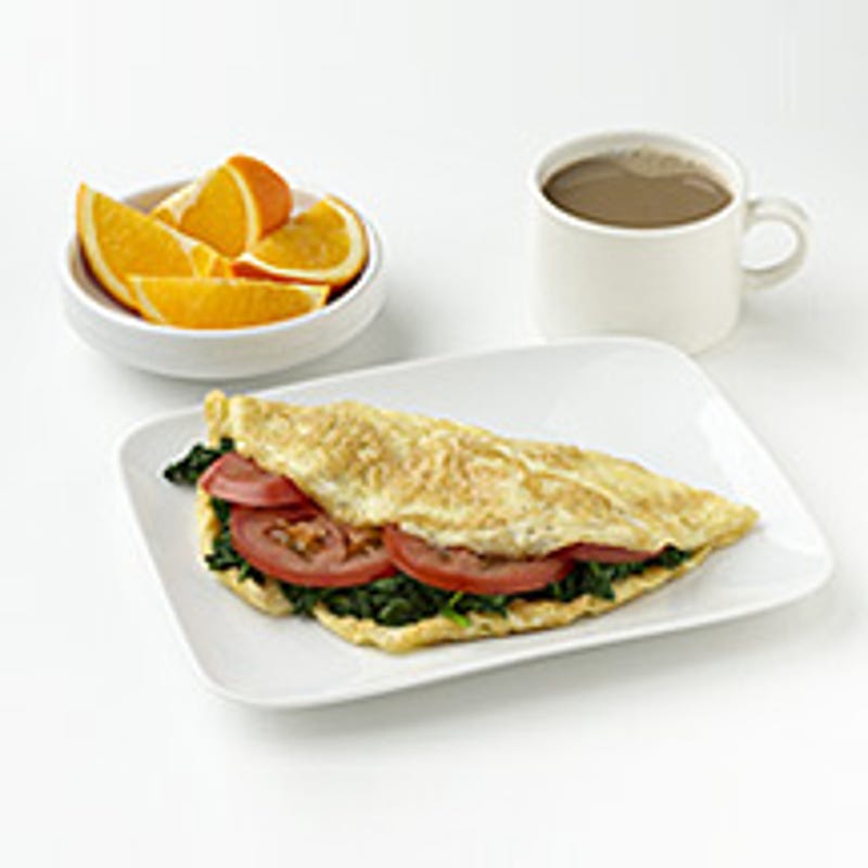 Diner Omelet with Fruit and Coffee