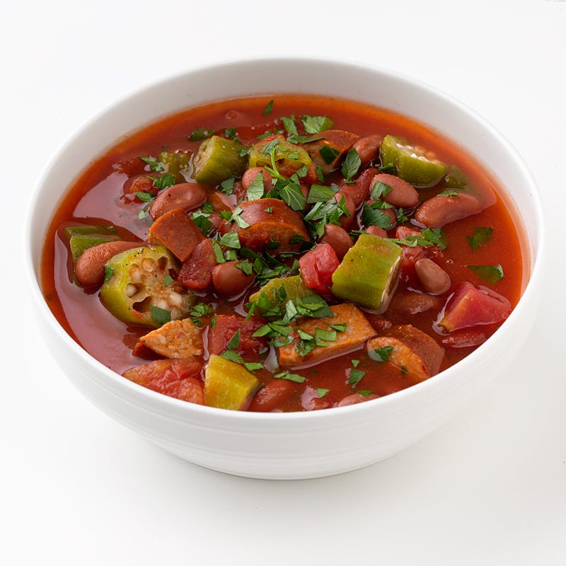 Red Bean, Sausage and Okra Soup