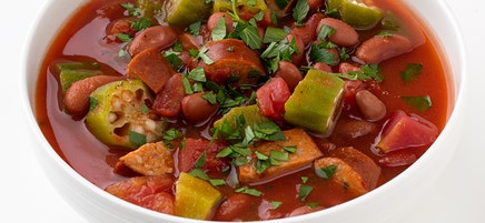Red Bean, Sausage and Okra Soup