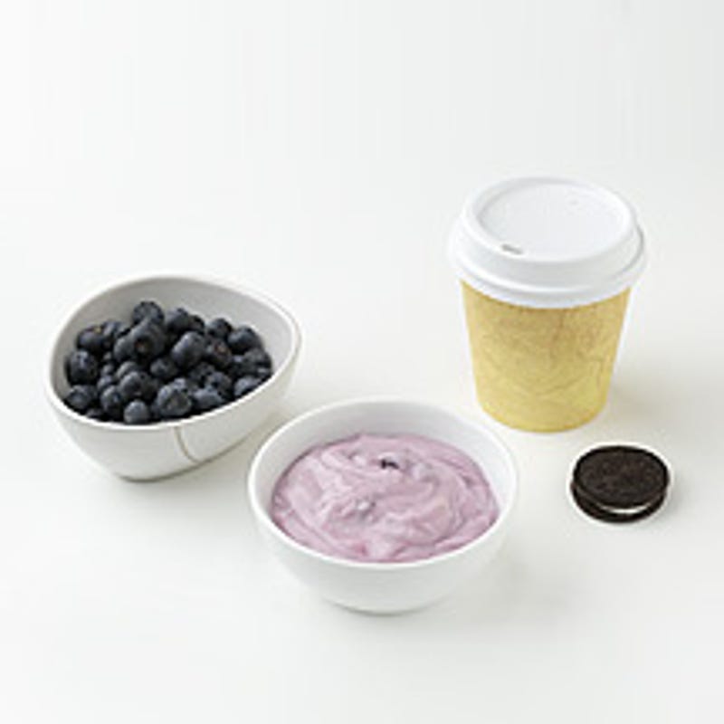 Yogurt, Berries, Latte and a Cookie