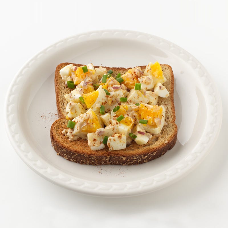 Open-Face Chopped Deviled Egg Sandwich