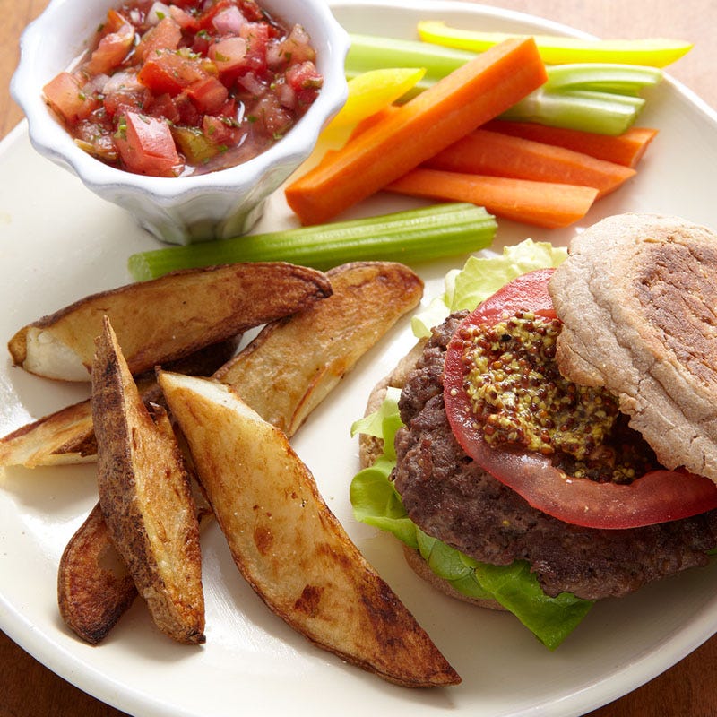 Burger & Oven-Baked Fries.