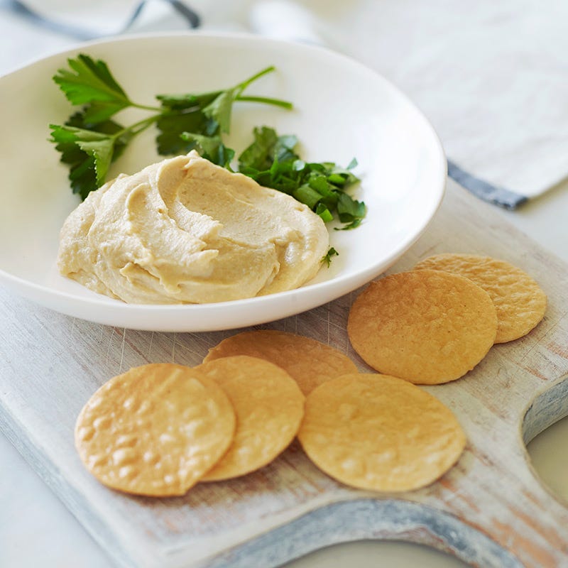 Hummus and Brown Rice Crackers