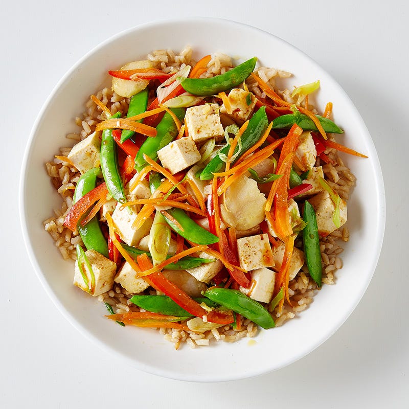 Tofu and four vegetable stir-fry
