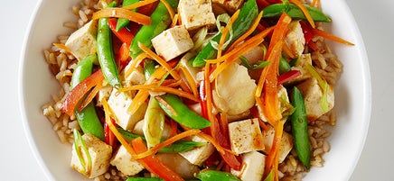 Tofu and four vegetable stir-fry